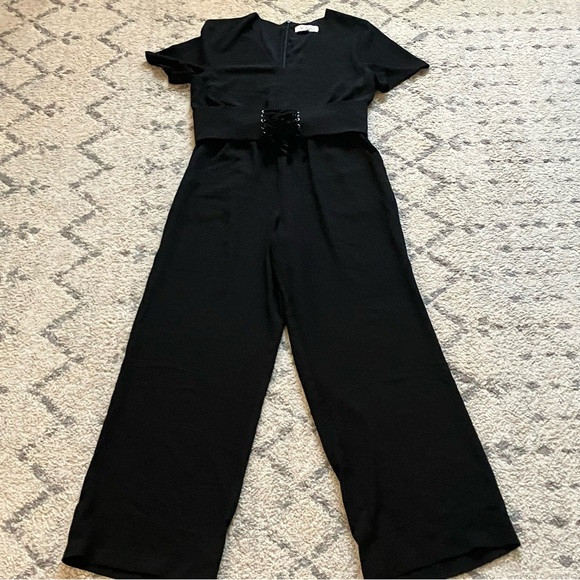 WAYF | Black Corset Belt Jumpsuit