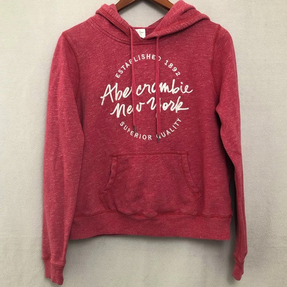 Abercrombie & Fitch | Women's Hoodie - Size Large, Raspberry Red
