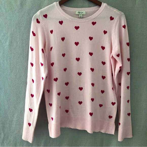 Style & Co | Pink Heart Sweater